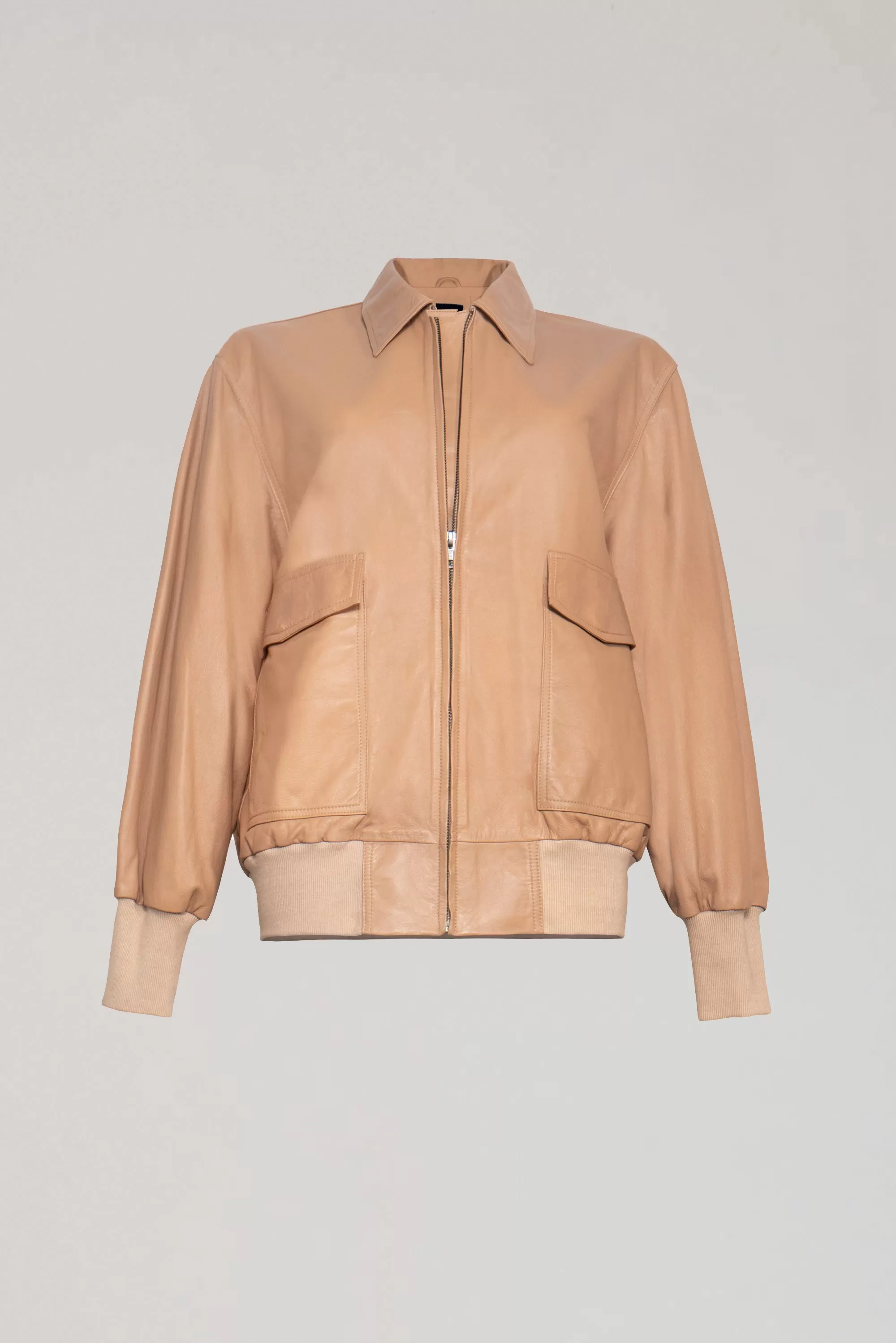 KENNEDY LEATHER AVIATOR JACKET - HONEY