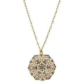 La Vie Parisienne Sparkling Filigree Pendant Necklace