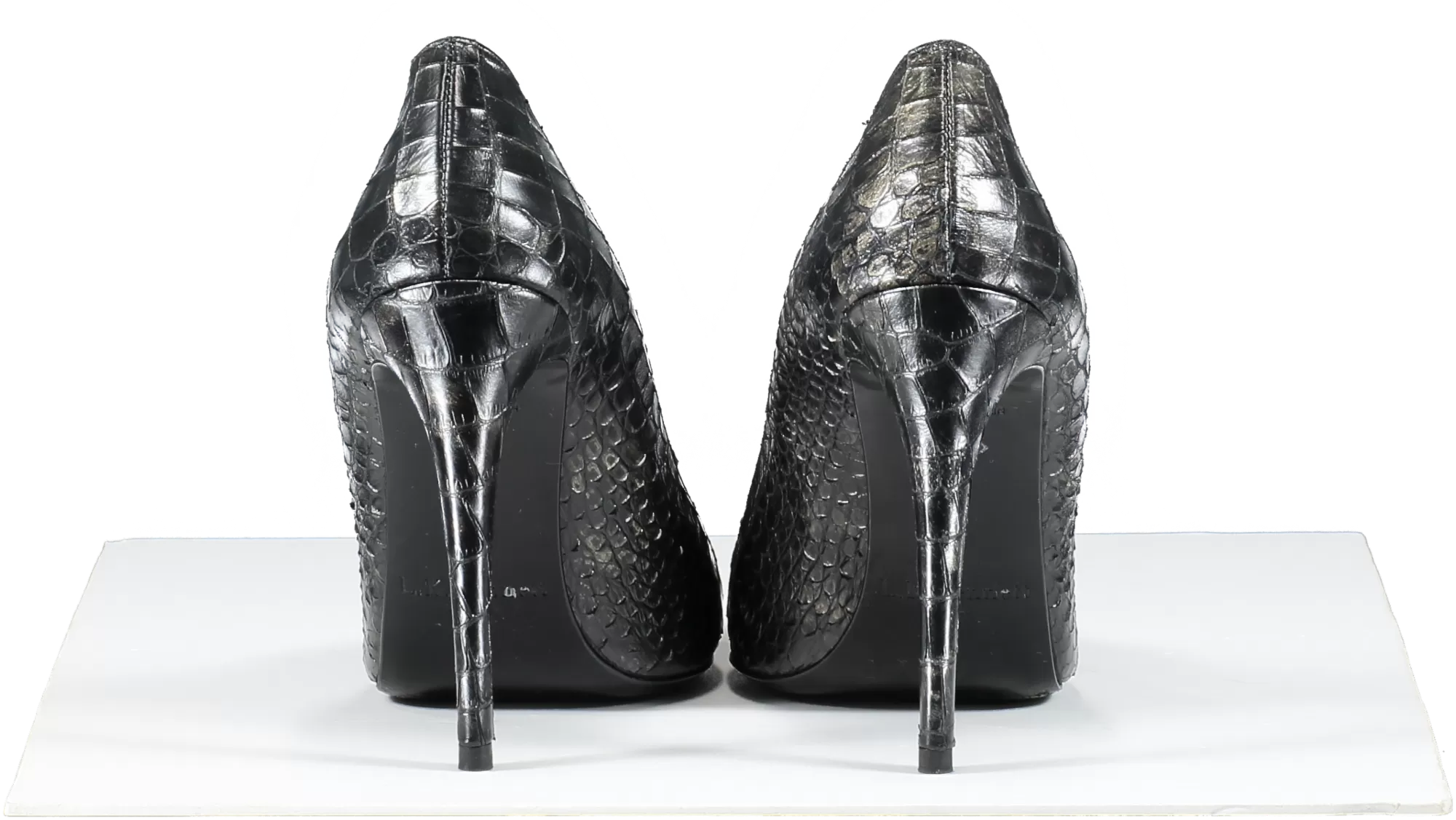 L.K.Bennett Black Croc Effect Pointed Toe Courts UK 7 EU 40 👠