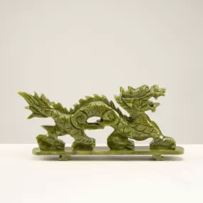 Magnificent Dragon Jade Carving - A Symbol of Power and Nobility