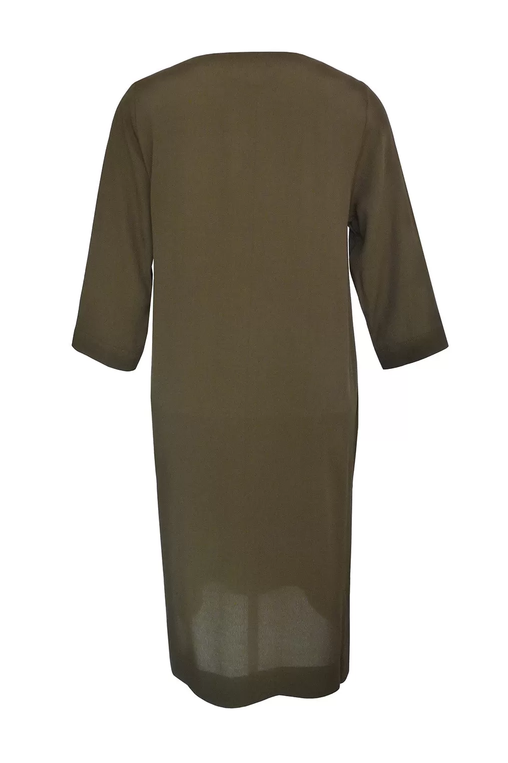 Margot Mid Sleeve Moss Sheer Shift Dress