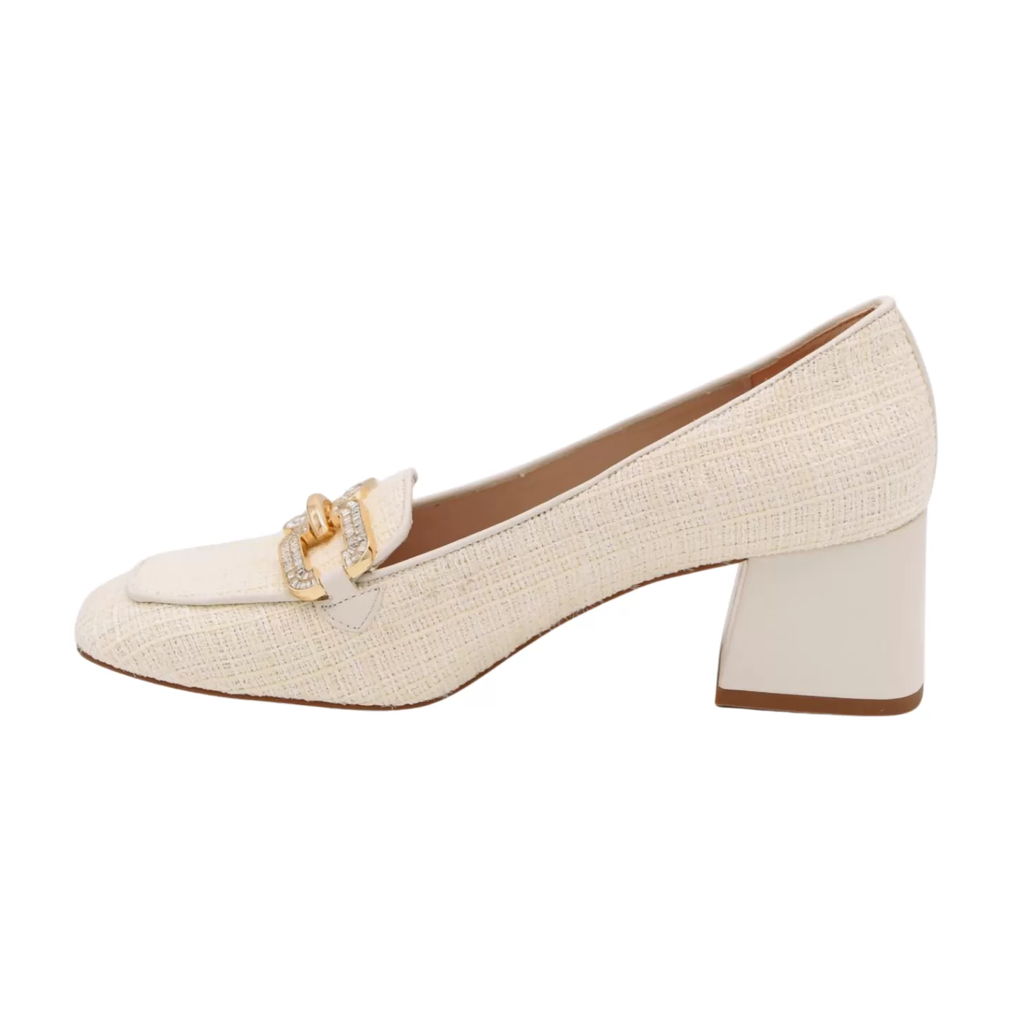 MARIAN Cream Boucle  Print Heeled Loafer 7901