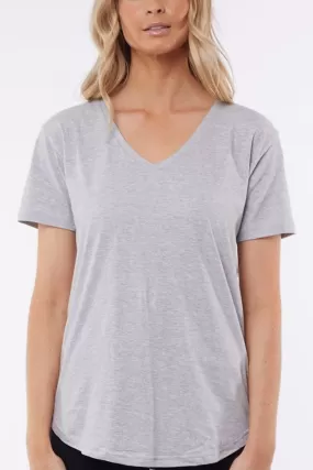 Marvelous V Neck Grey Marle Tee