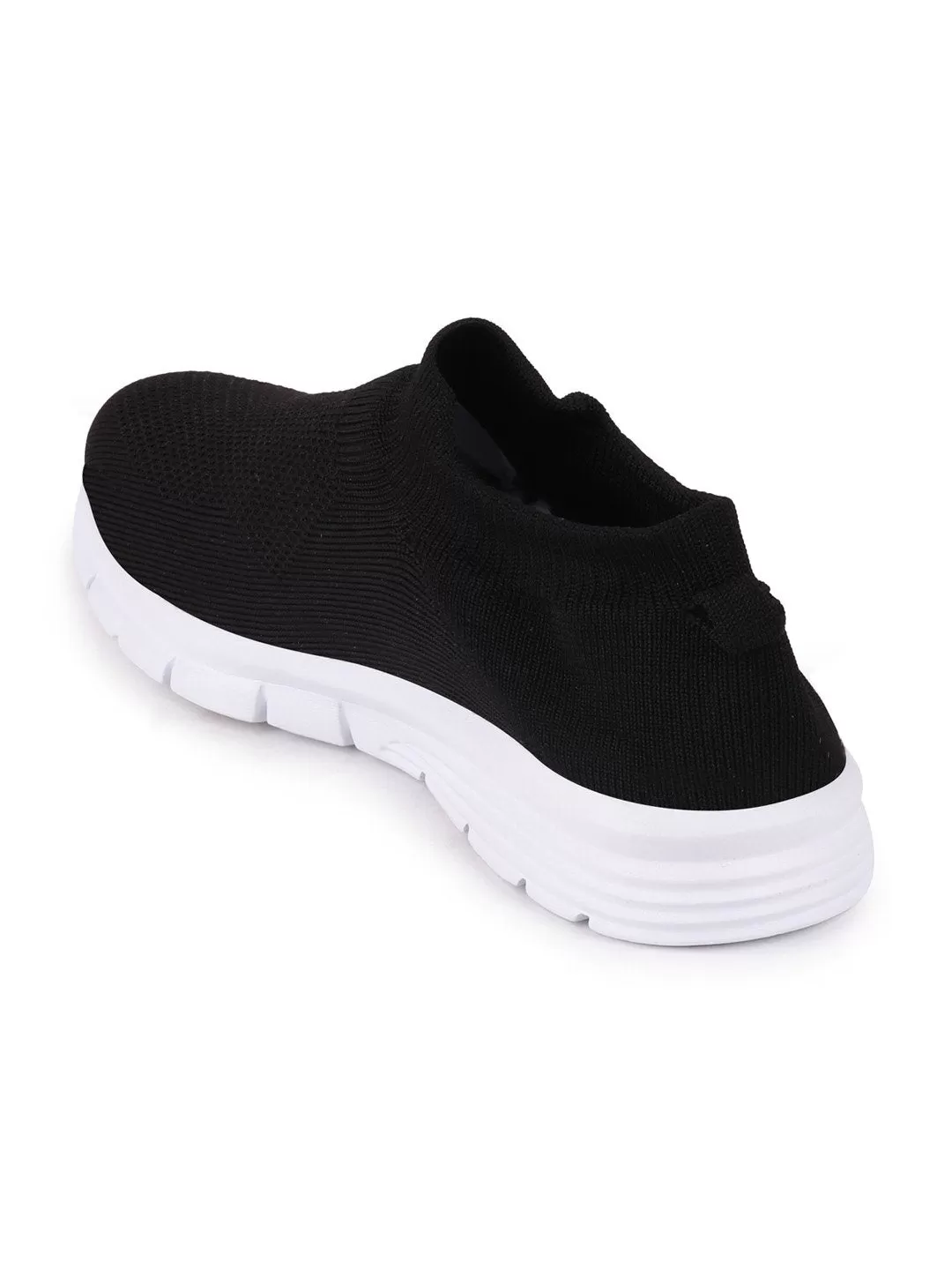 Men Black Sports Slip-On Walking Shoes