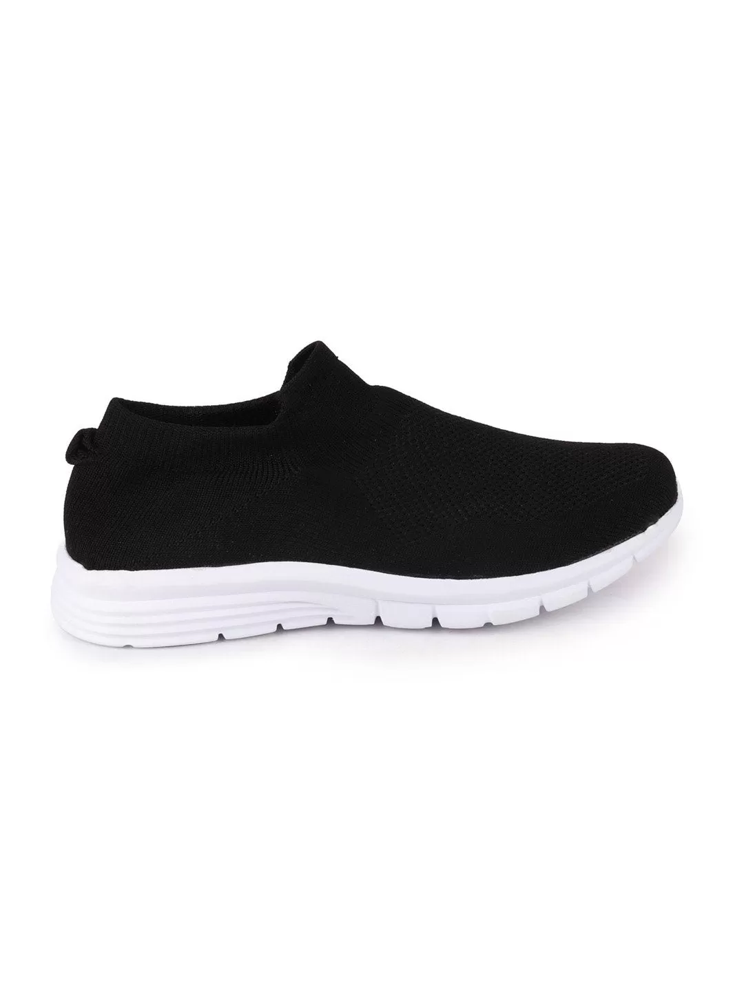 Men Black Sports Slip-On Walking Shoes