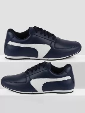 Men Blue Trendy Lace Up Sneakers