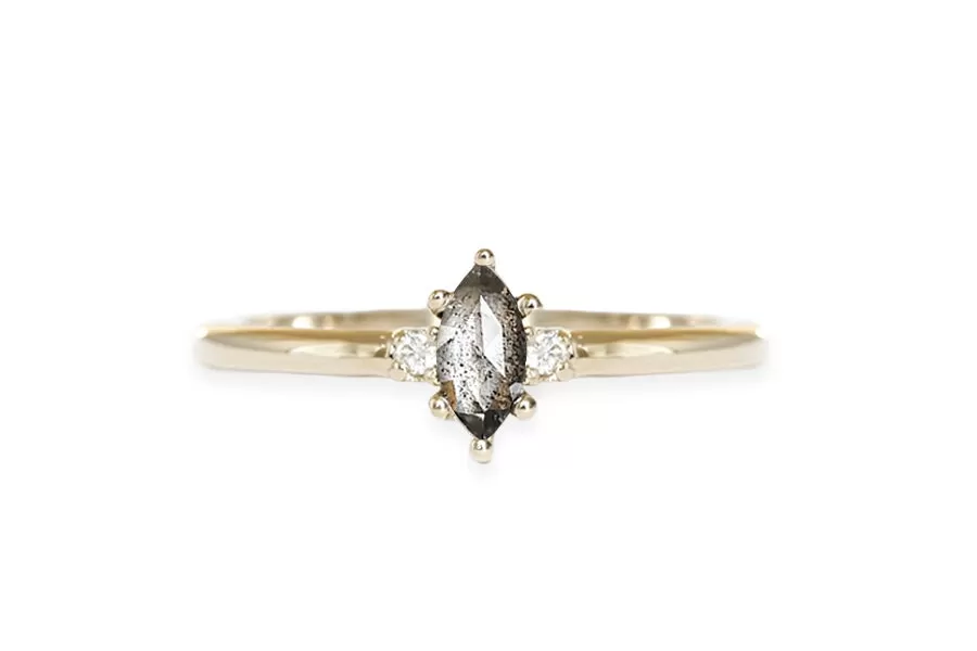 Mira Salt & Pepper Diamond Ring