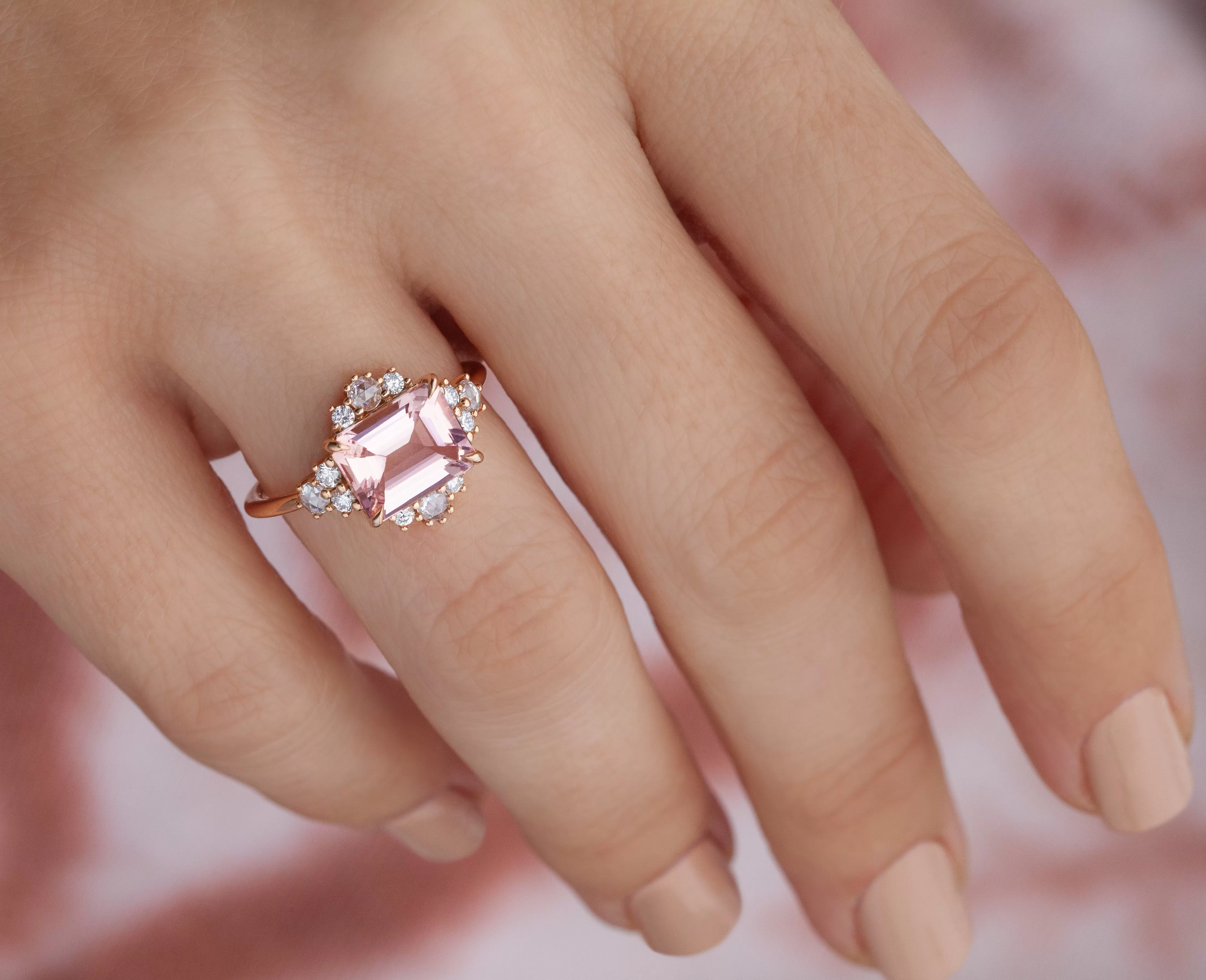 Morganite Flare Ring (Ready to Ship)