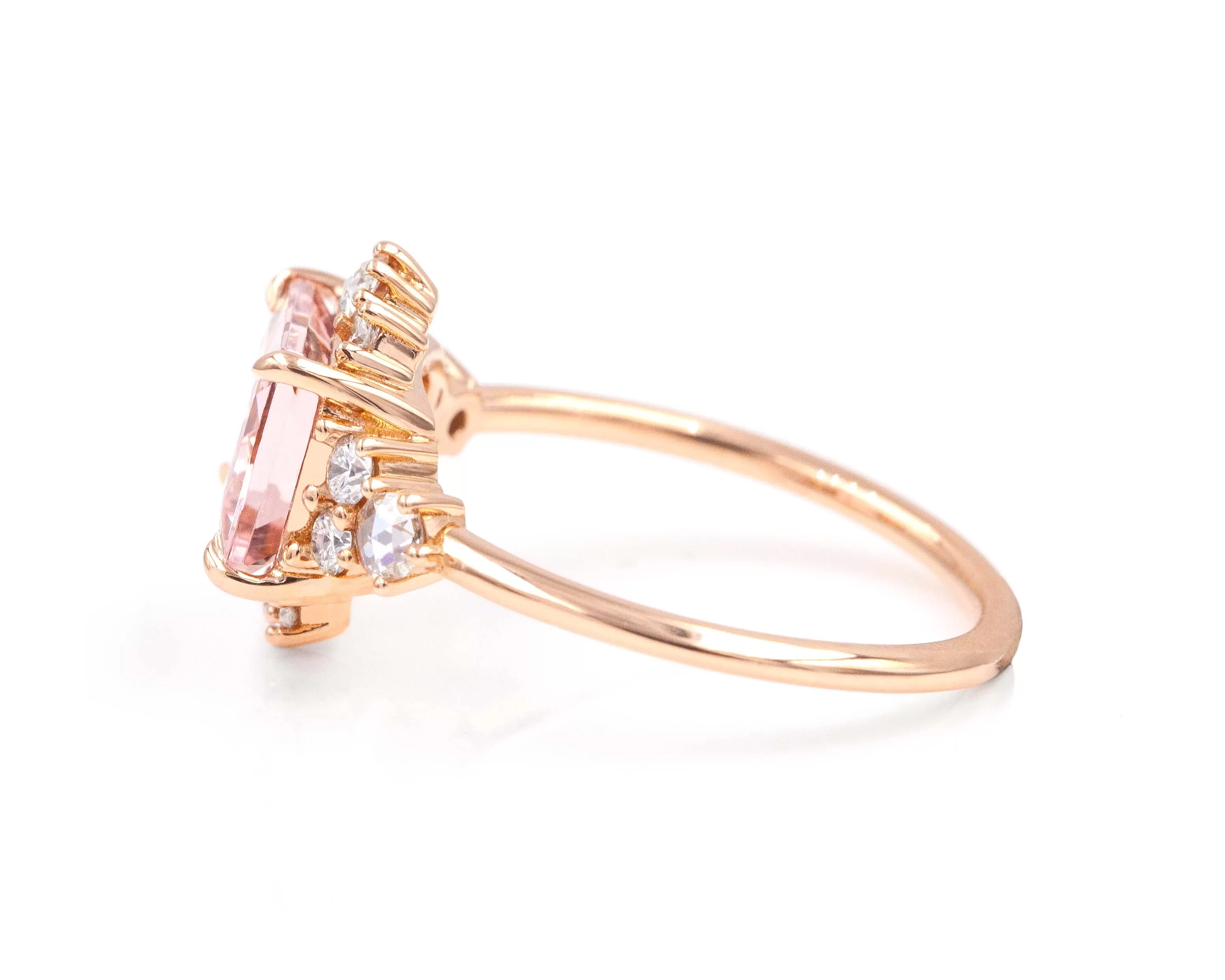 Morganite Flare Ring (Ready to Ship)