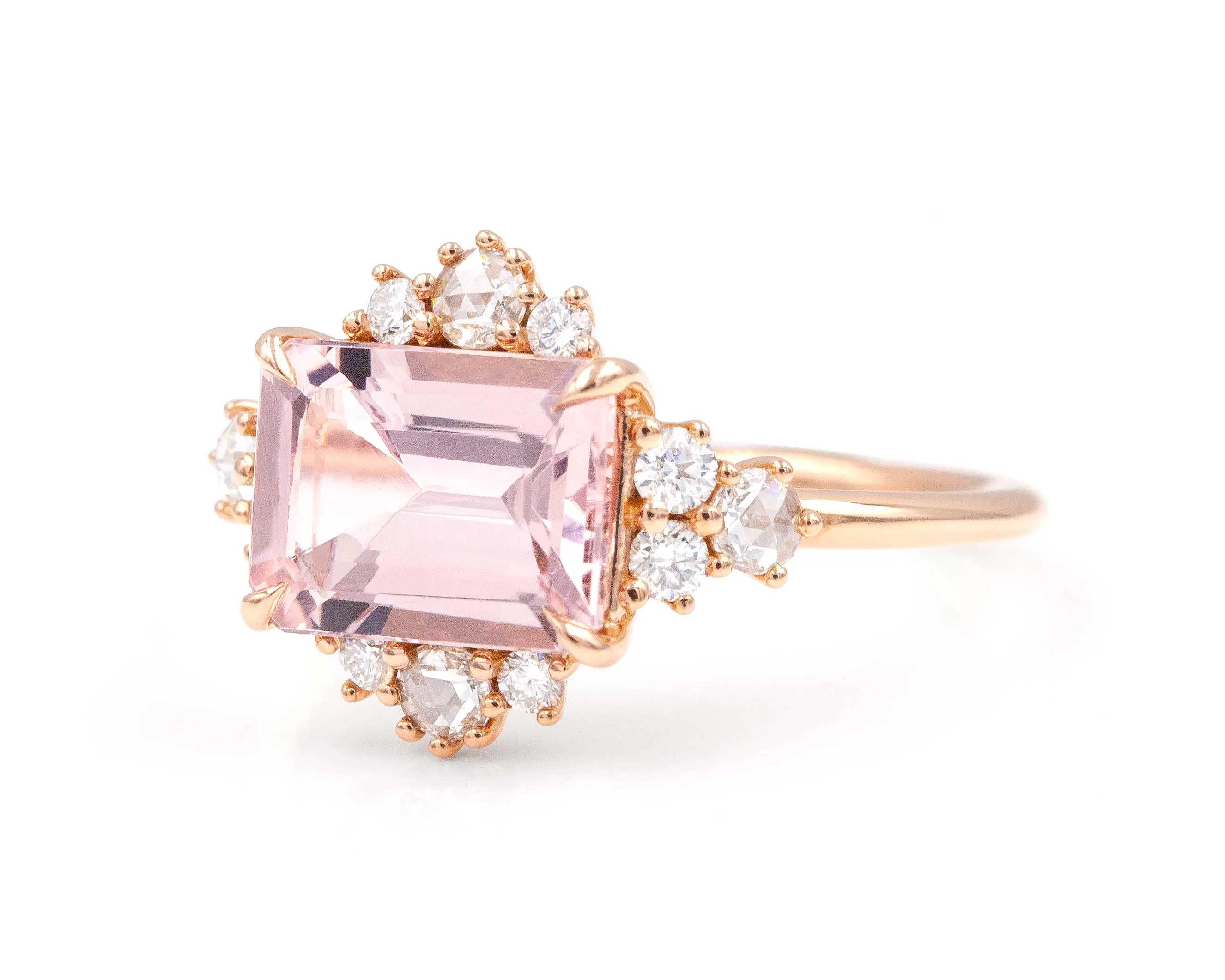 Morganite Flare Ring (Ready to Ship)