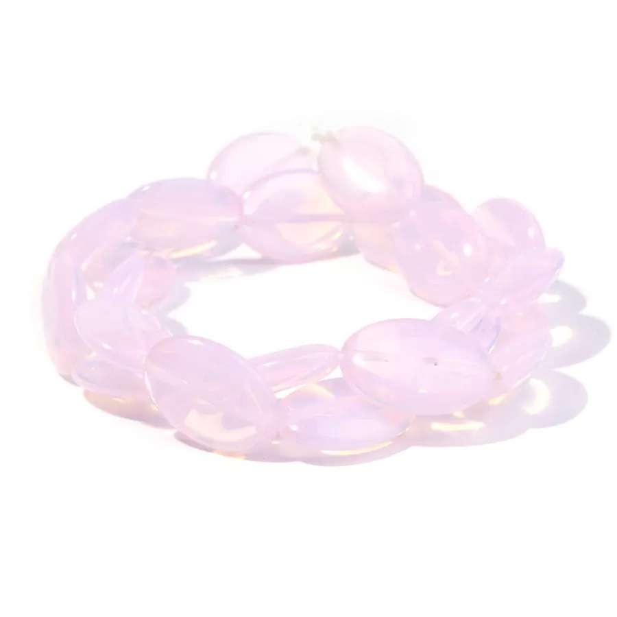 Opalite Pink (Synthetic) 13X18mm Puff Oval - Limited Editions - 15-16 inch