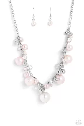 Paparazzi Scratched Shimmer - Pink Necklace