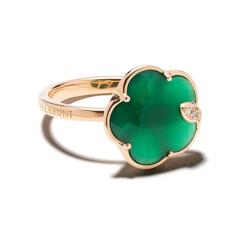 Pasquale Bruni - Petit Joli - Ring, Green Agate, Diamonds, and 18k Rose Gold