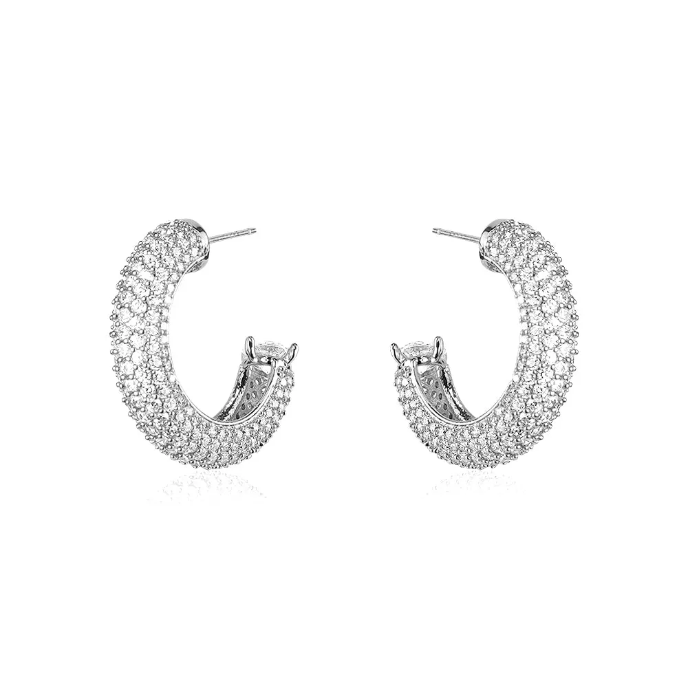 PAVE CRYSTAL TUBE HOOPS