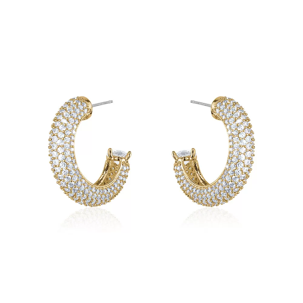 PAVE CRYSTAL TUBE HOOPS