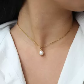 Pearl Choker Necklace • Snake Chain • Gold Filled • June Birthstone • Real Pearl Dainty Necklace • Perfect Bridesmaid Gift • 24k Dip