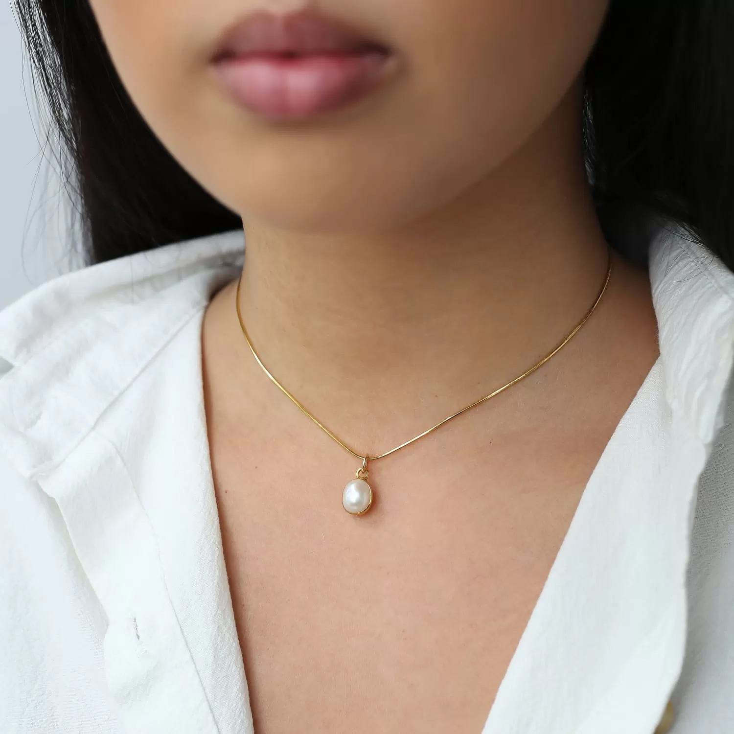 Pearl Choker Necklace • Snake Chain • Gold Filled • June Birthstone • Real Pearl Dainty Necklace • Perfect Bridesmaid Gift • 24k Dip