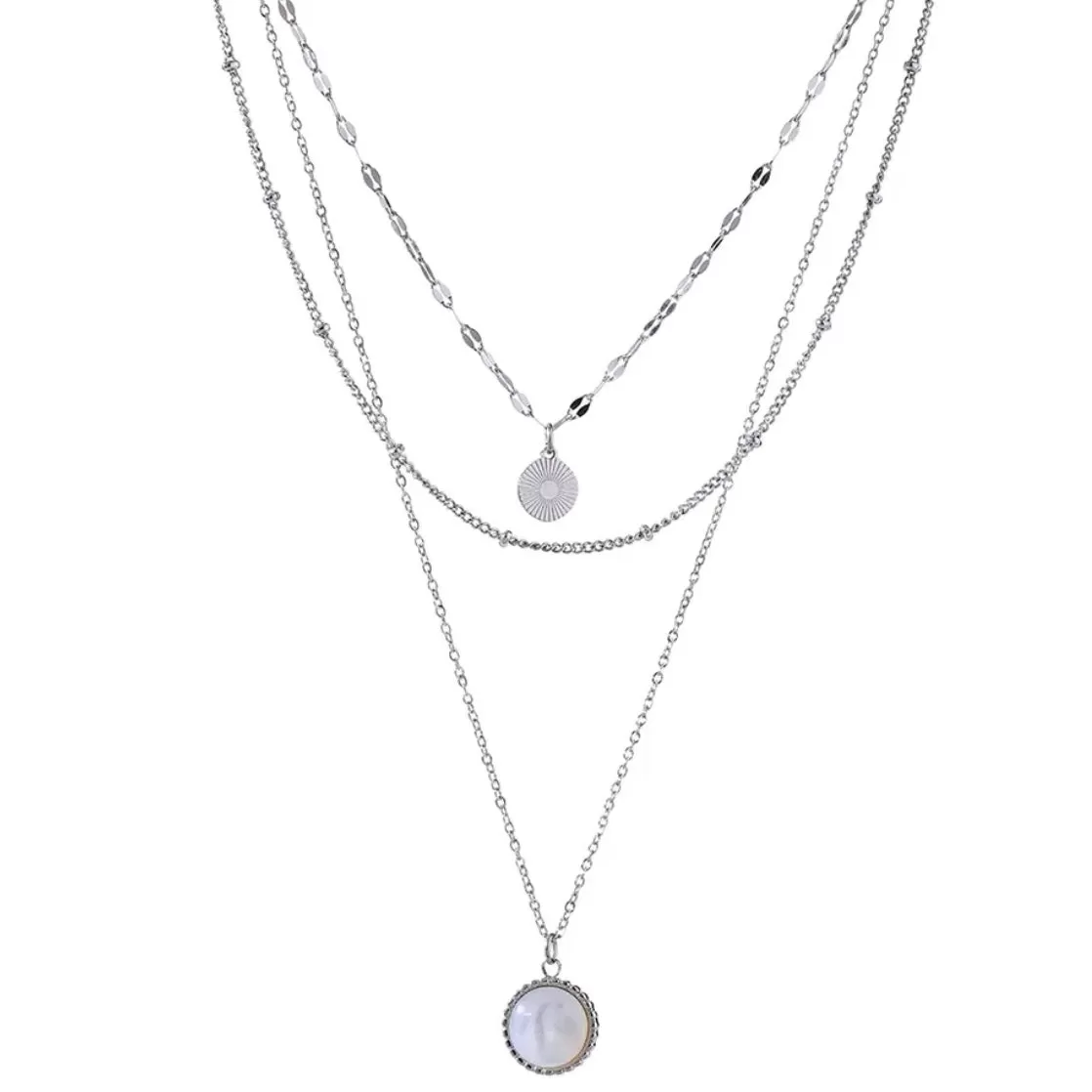 Pearlescent Three Layer Necklace