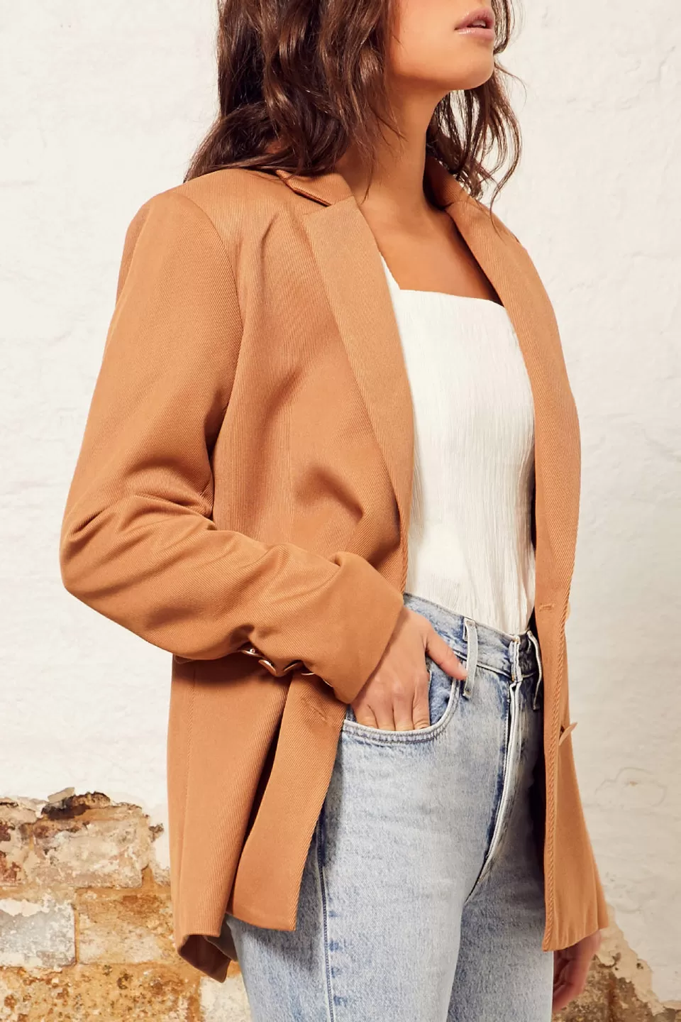 Peninsula Boyfriend Tan Blazer