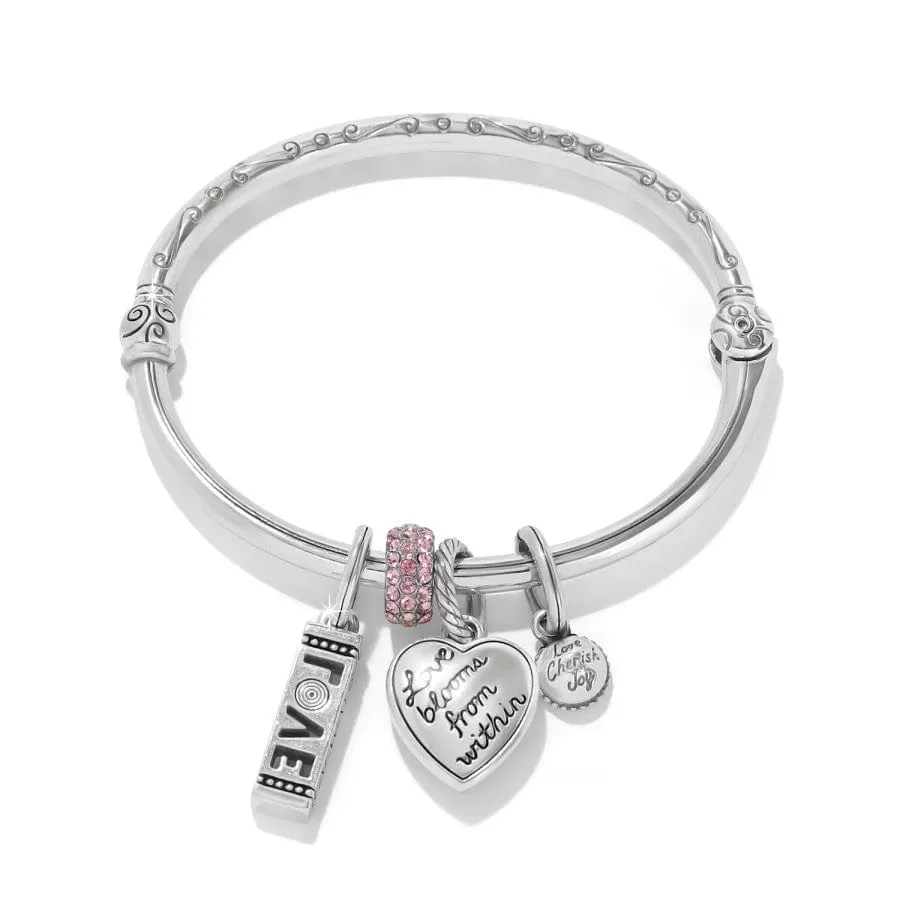 Pink Heart Charm Bangle