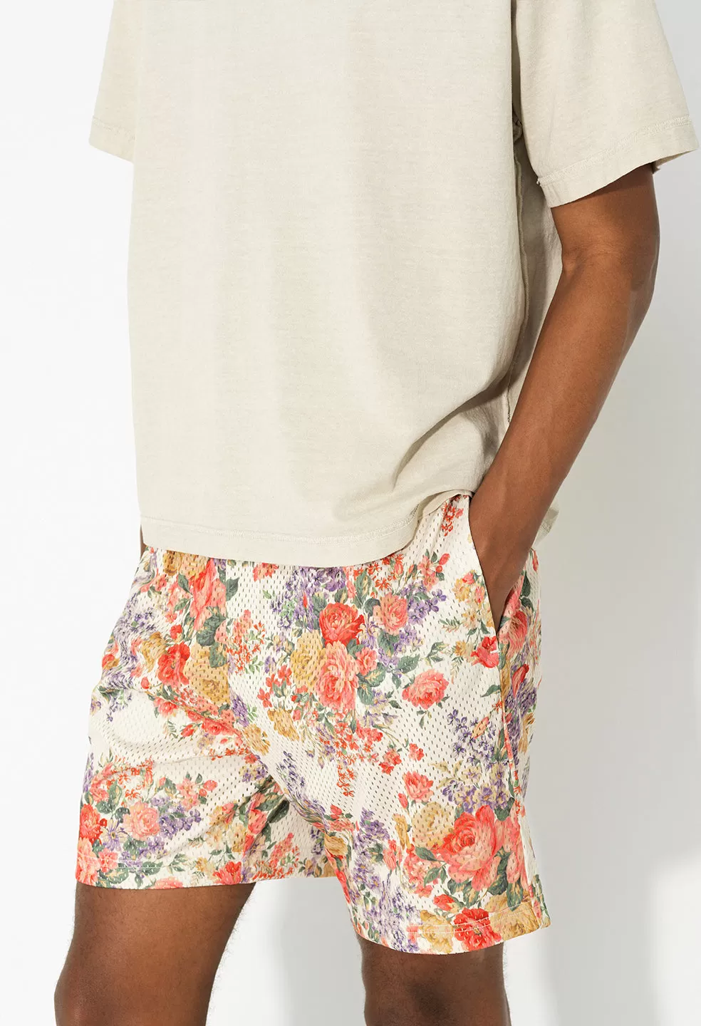 Practice Shorts / Ivory Tuscan Floral