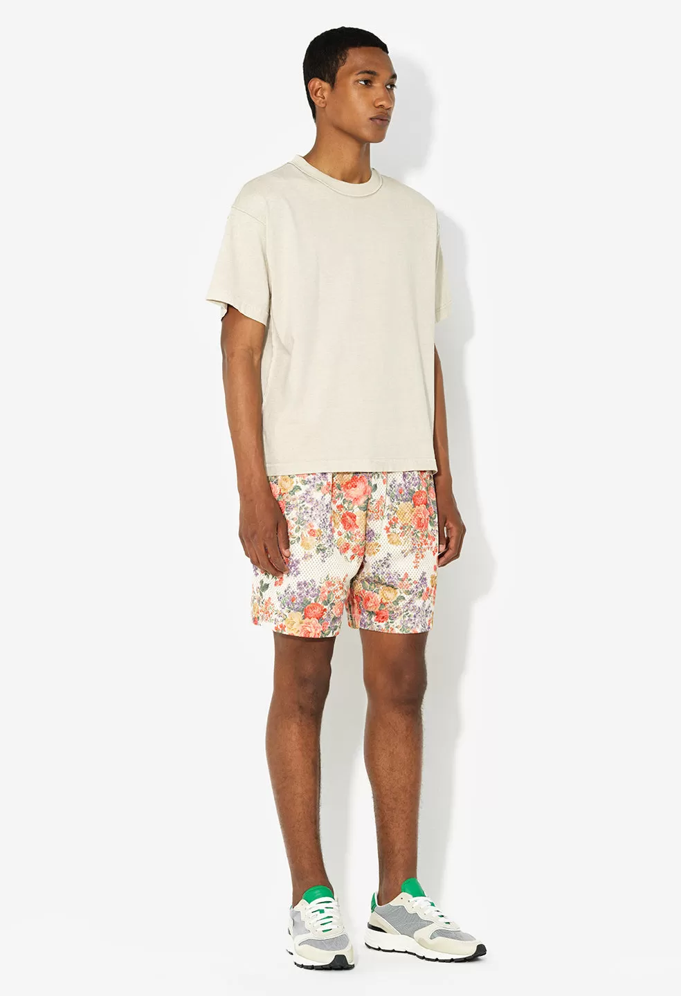 Practice Shorts / Ivory Tuscan Floral