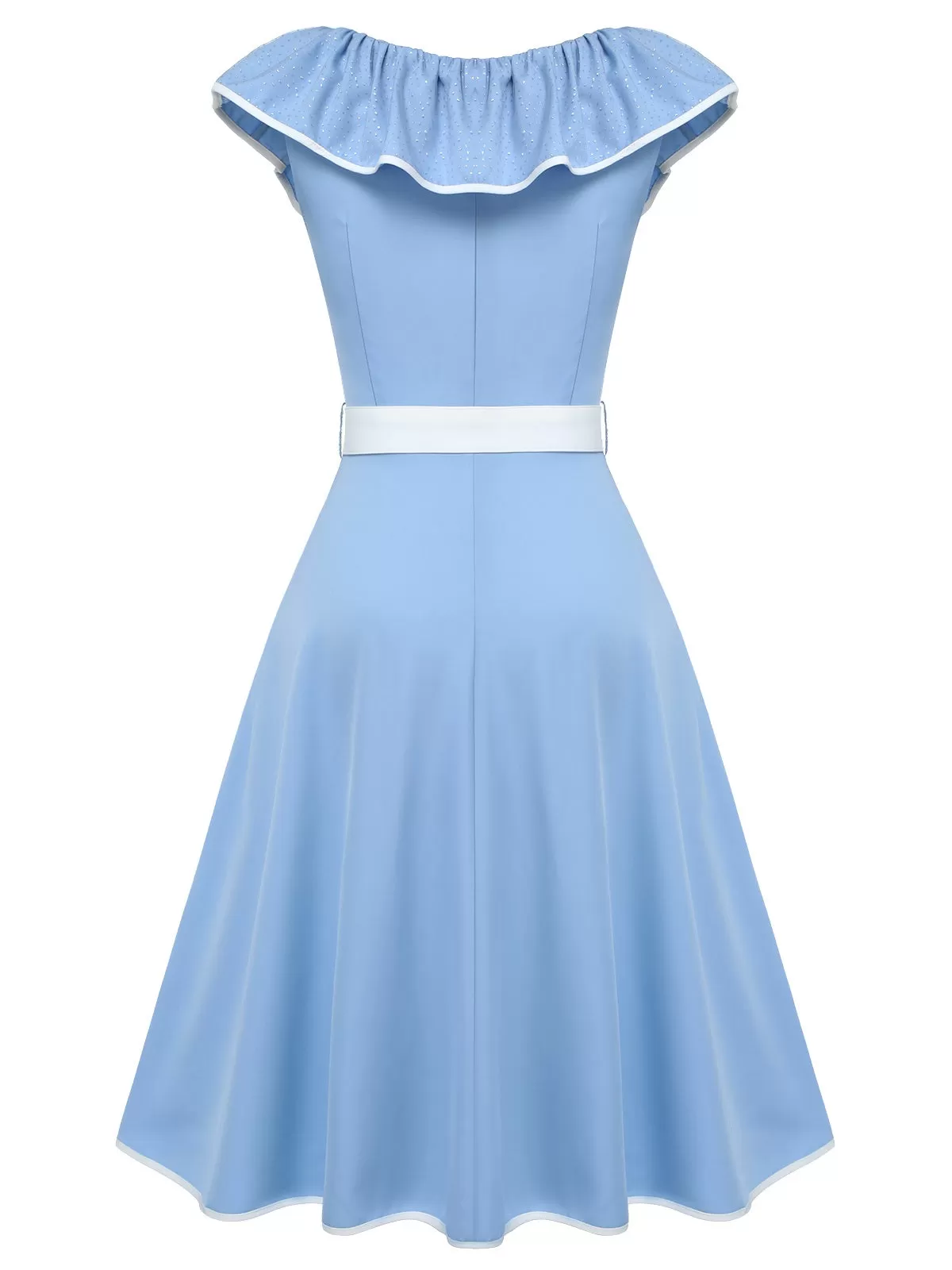 [Pre-Sale] Sky Blue 1950s Mesh Ruffle Collar Dress