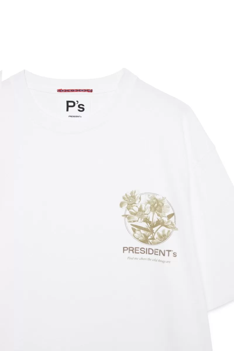 PRESIDENT’s T-Shirt S/S Small Flower P'S Off White