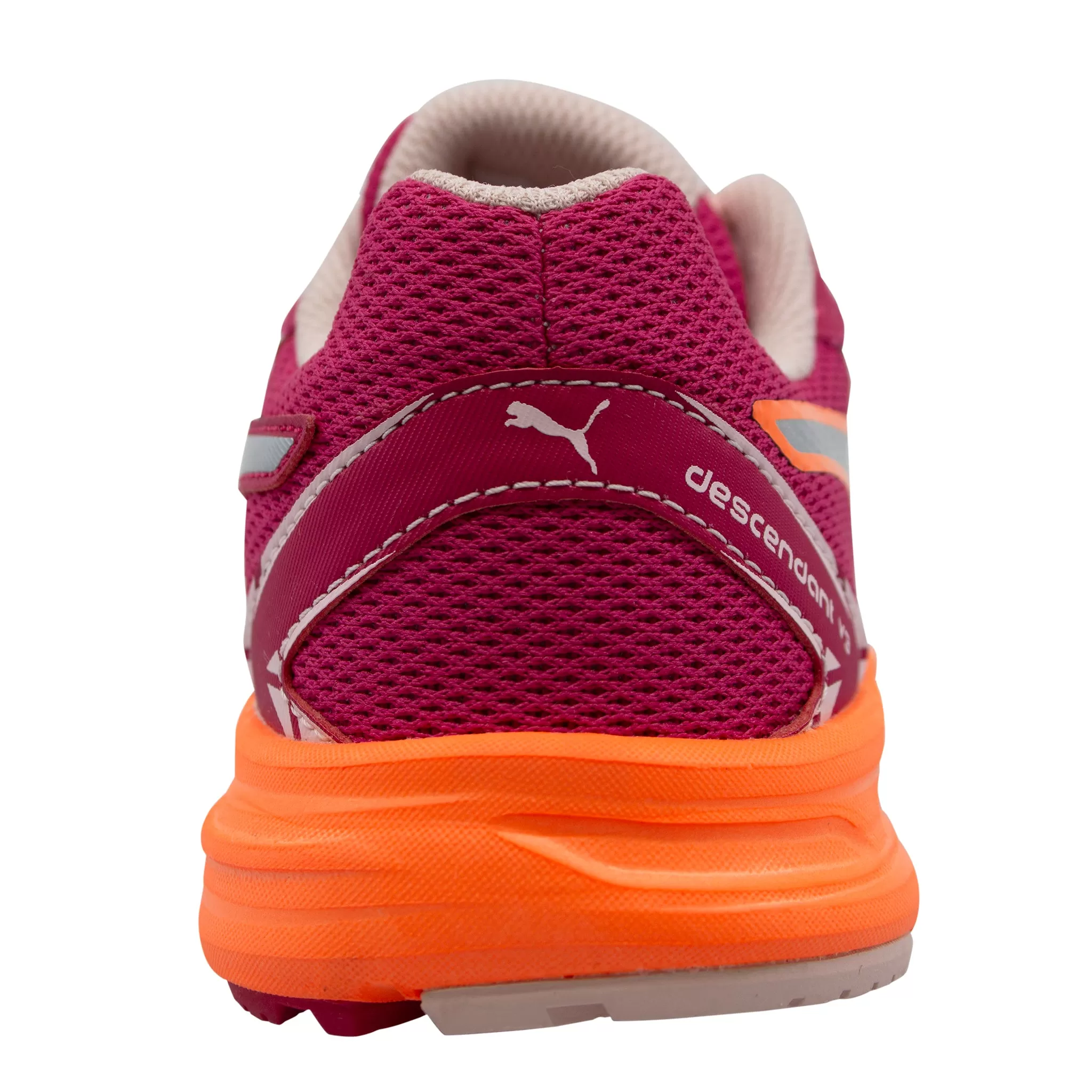 Puma Descendant V3 JR Pink Orange Low Lace Up Juniors Kids Trainers 188323 07