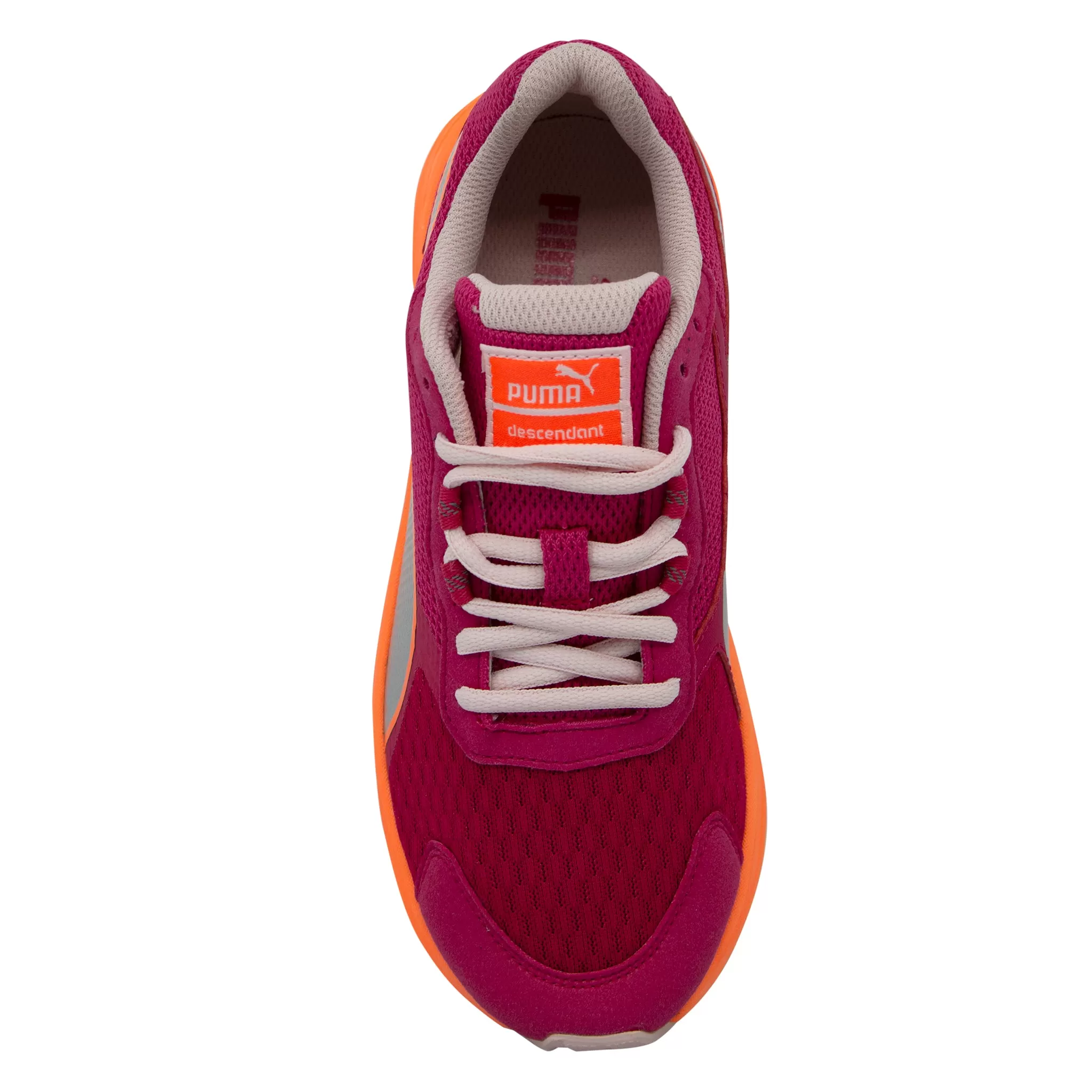 Puma Descendant V3 JR Pink Orange Low Lace Up Juniors Kids Trainers 188323 07