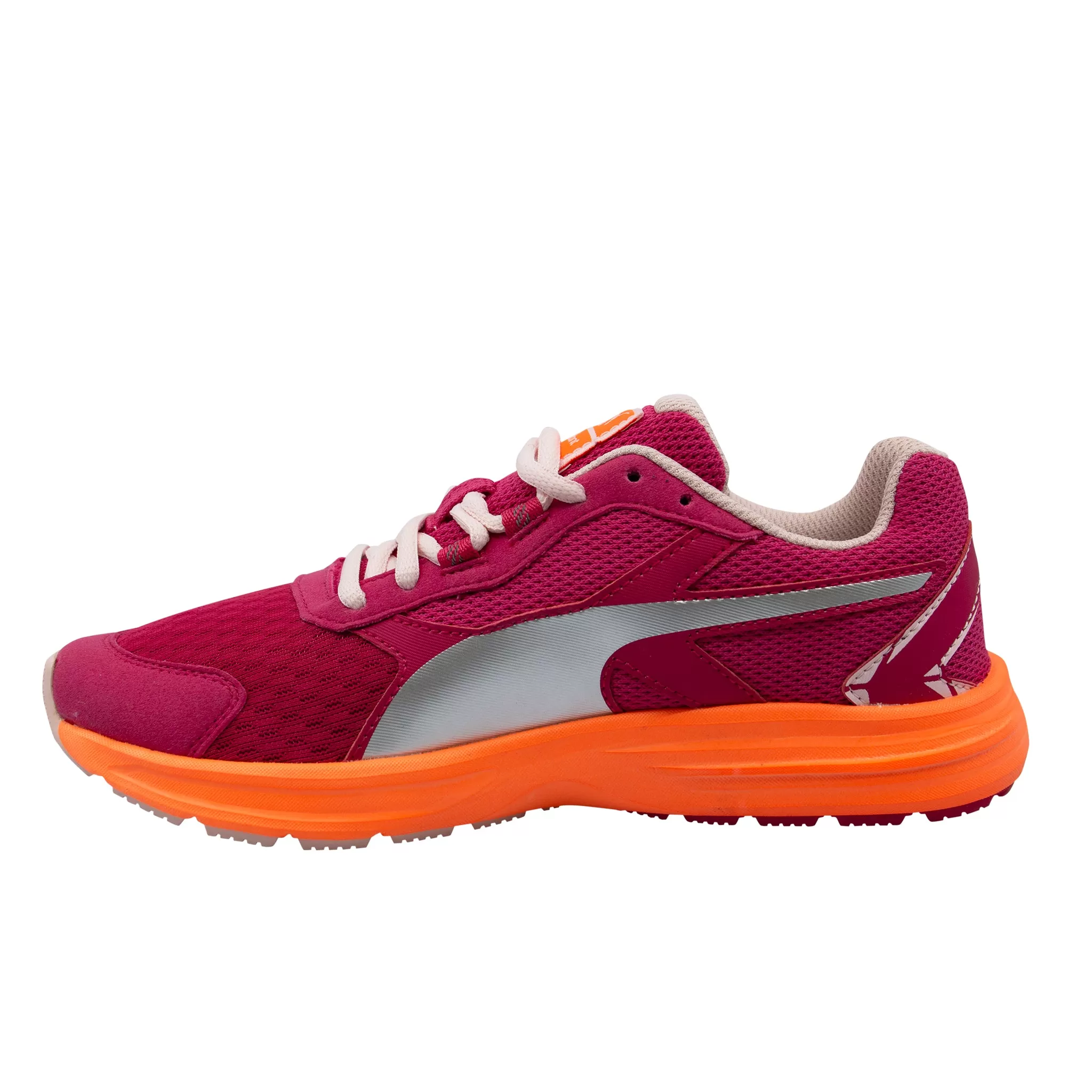 Puma Descendant V3 JR Pink Orange Low Lace Up Juniors Kids Trainers 188323 07