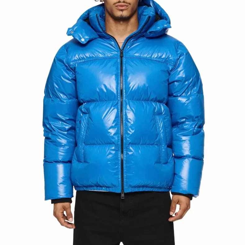 Purple Brand Nylon Down Puffer Jacket (Blue) P611-PBLP423