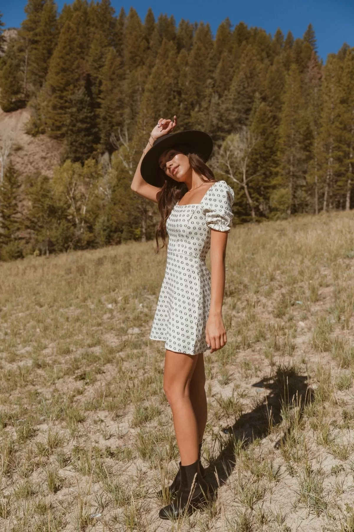 Quinn Linen Print Mini Dress