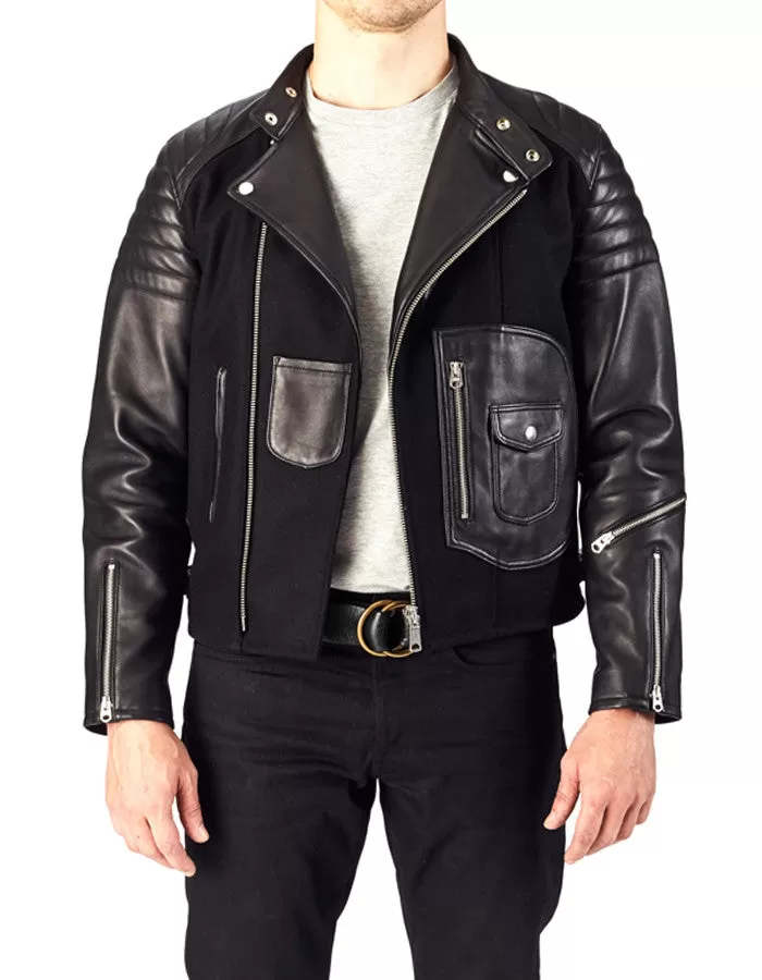 RACER - Leather & Wool Biker Jacket