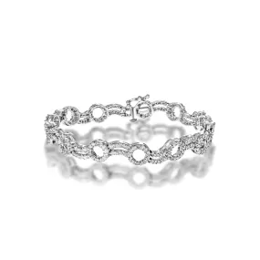 Raelynn 4 Carat Round Brilliant Single Row Diamond Bracelet in 14k White Gold