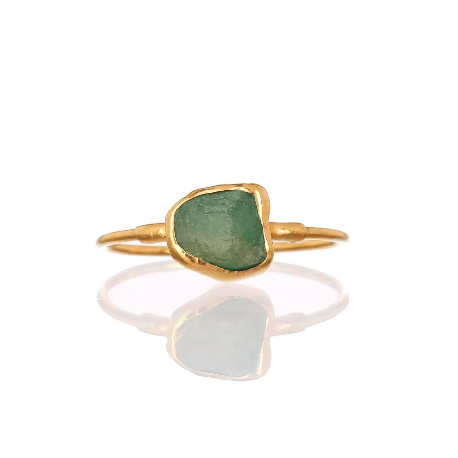 Raw Emerald Ring, Gold Raw Crystal Ring, Unique Engagement Ring, Rings for Women, Raw Stone Ring, Raw Gemstone Ring, Taurus Ring Whimsigoth