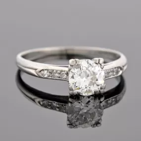 Retro Platinum Diamond Engagement Ring 0.68ct