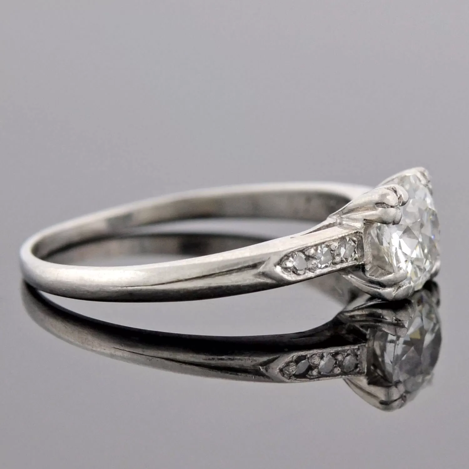 Retro Platinum Diamond Engagement Ring 0.68ct