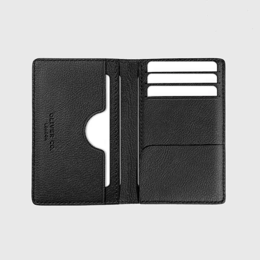 RFID Compact Apple Leather Vegan Wallet | Black