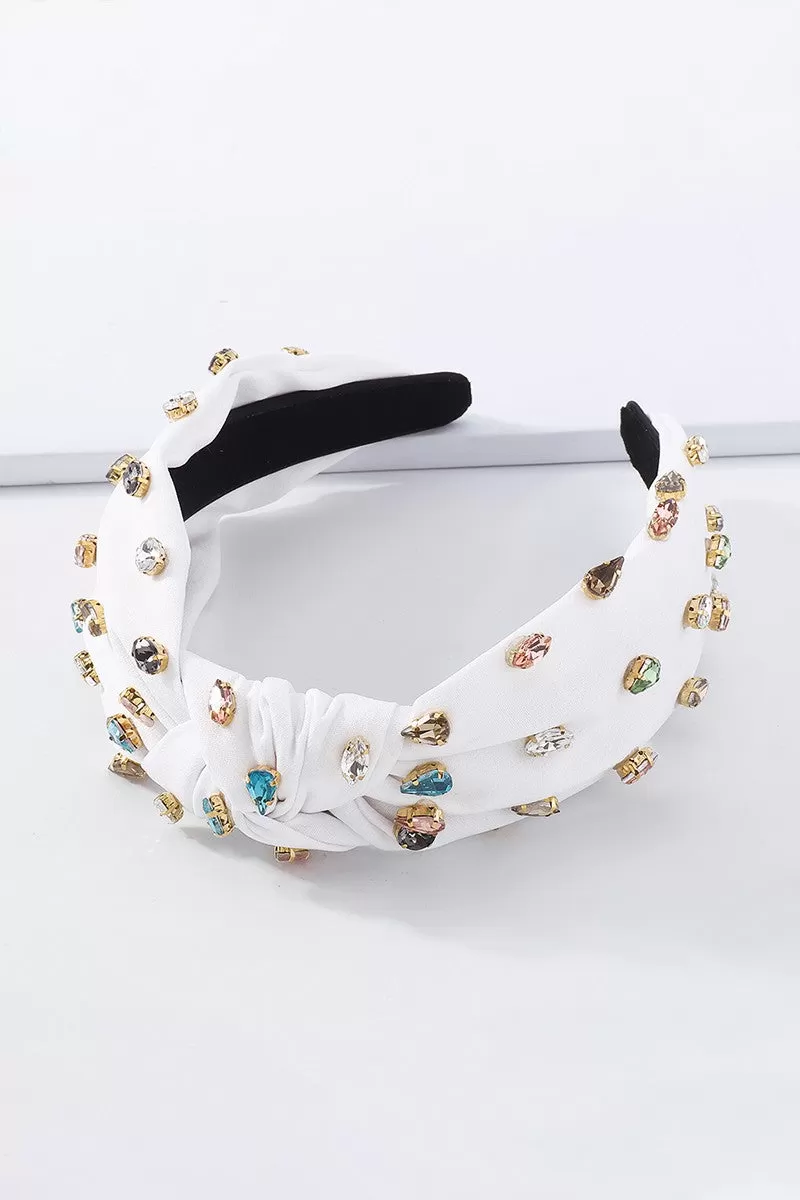 Rhinestone Beads and Velvet Cloth Headband