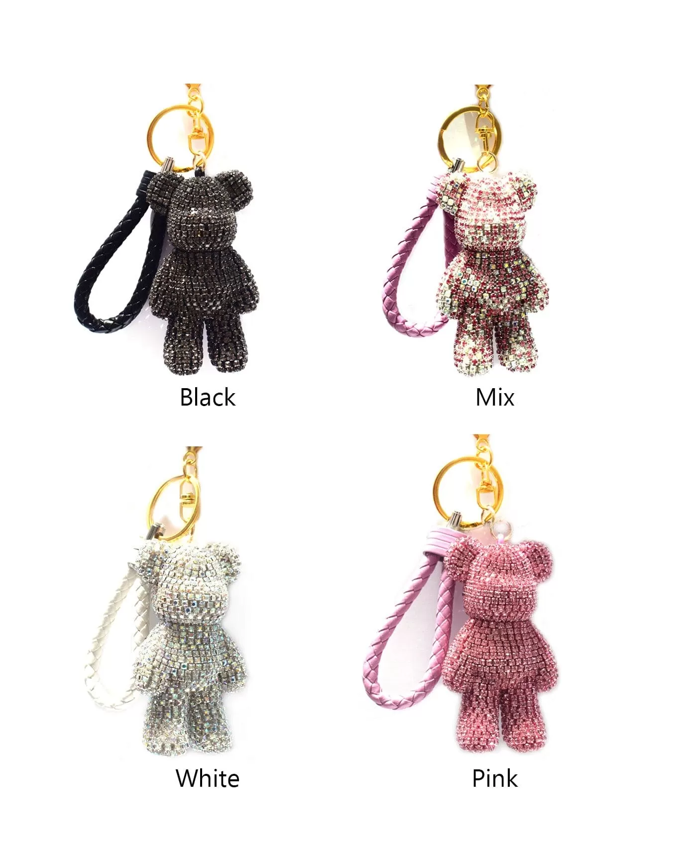 Rhinestones Bear Keychain