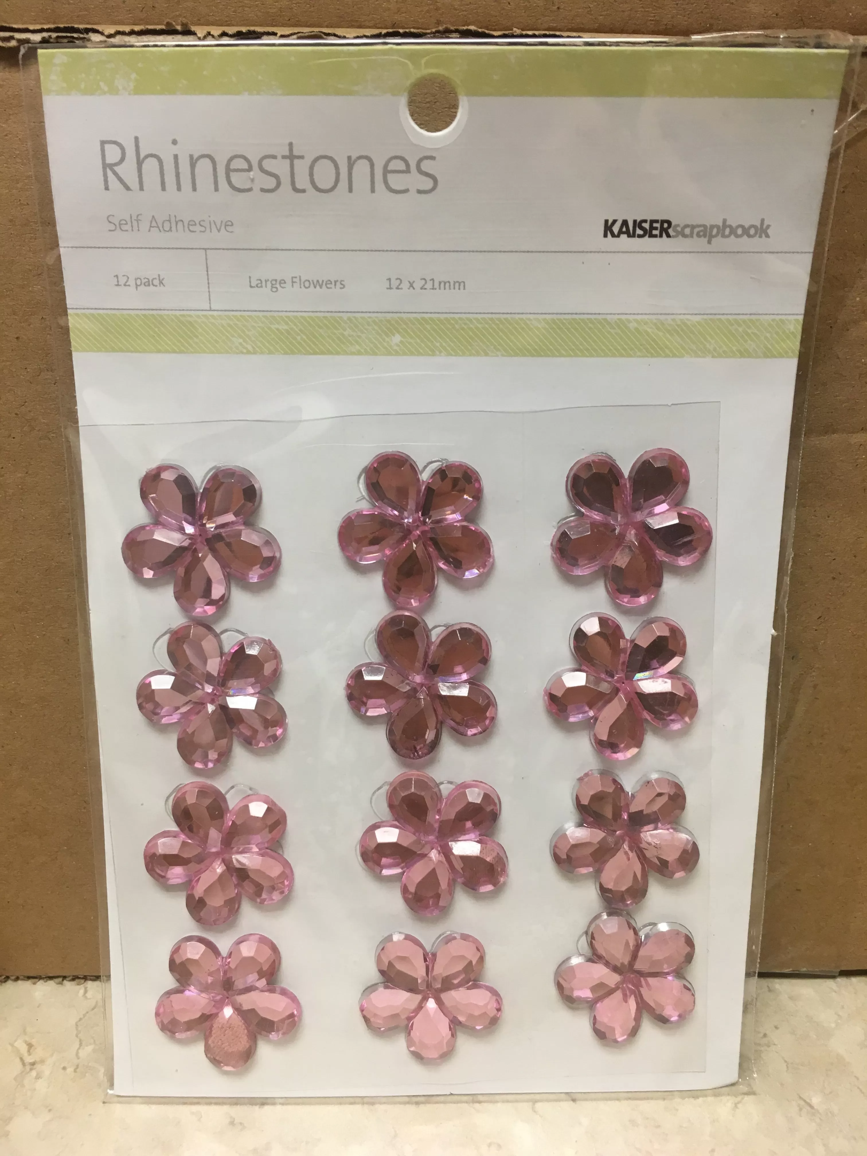 Rhinestones - Light Pink Flowers - self adhesive