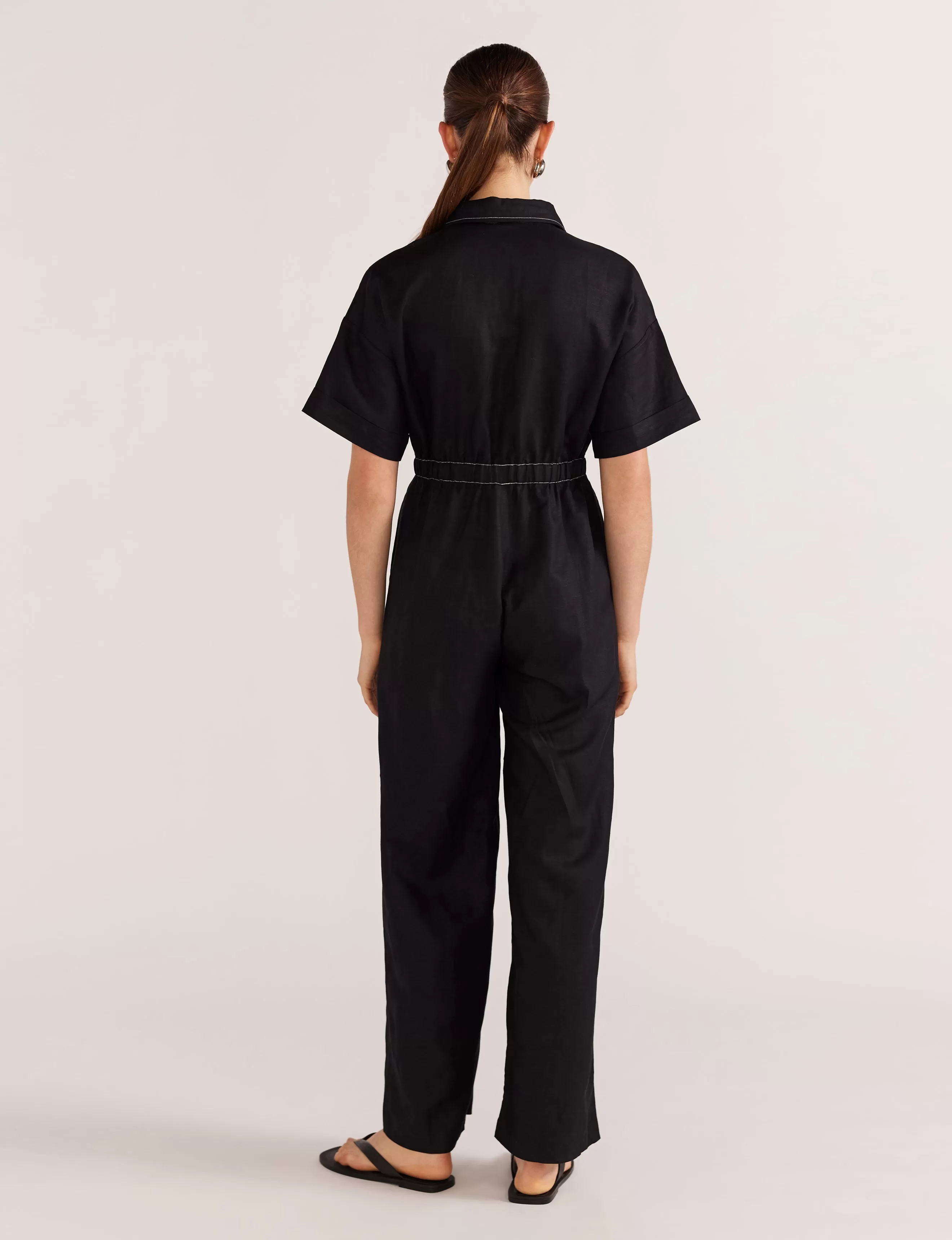 SALE - Theory Linen Jumpsuit - Black