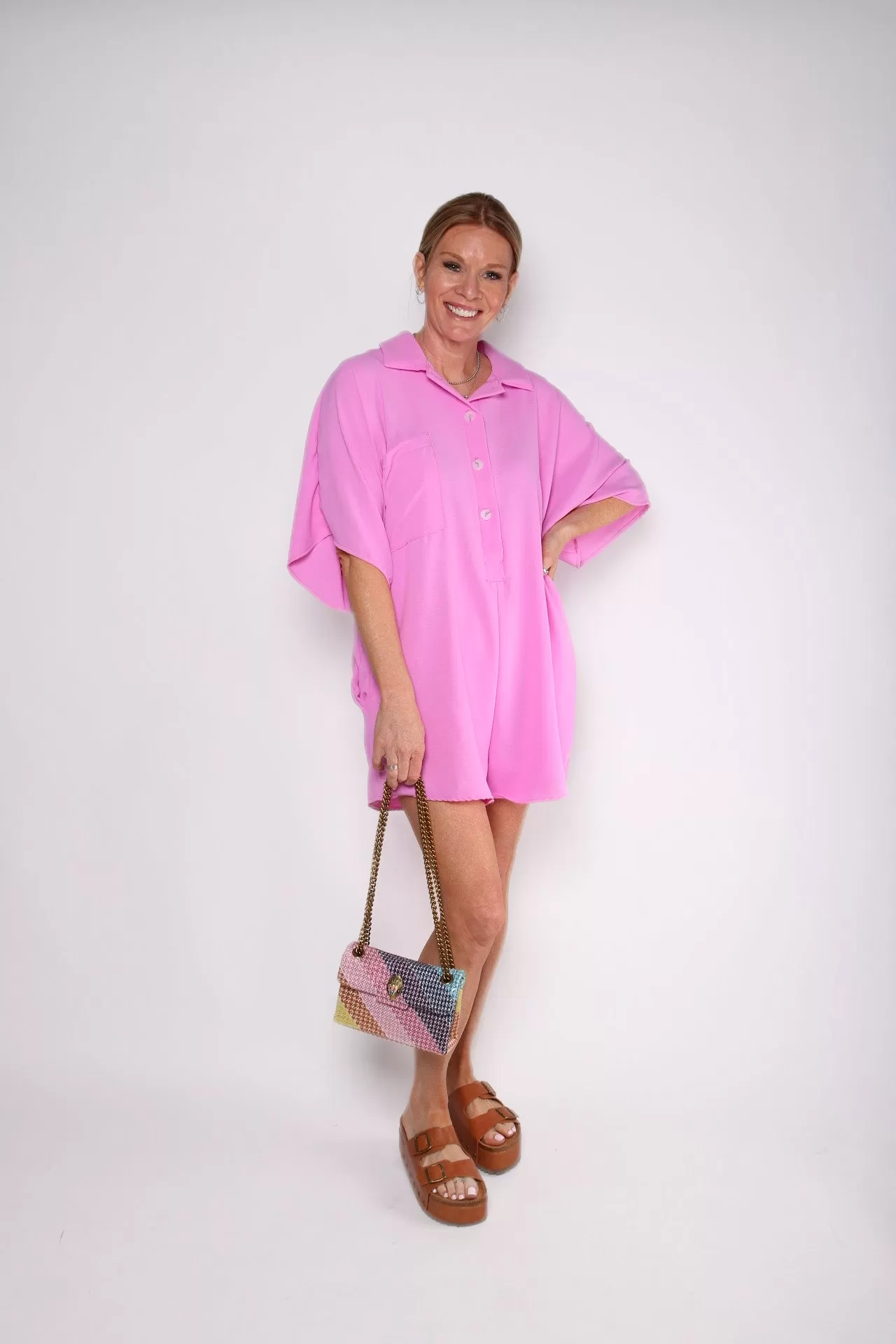 Shore Thing Baby Pink Romper