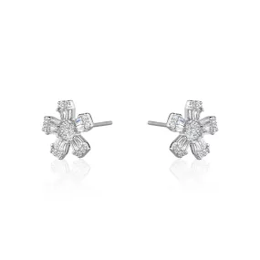 SINGLE CRYSTAL FLOWER EARRINGS