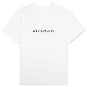 Slim Fit Reverse Print T-Shirt - White