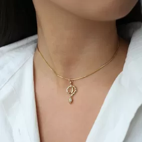 Snake Choker Necklace • 24k Gold Filled Snake Chain • Dainty Gold Necklace • Minimal Gothic Snake Pendant • Simple Witchy Necklace • 14 inch