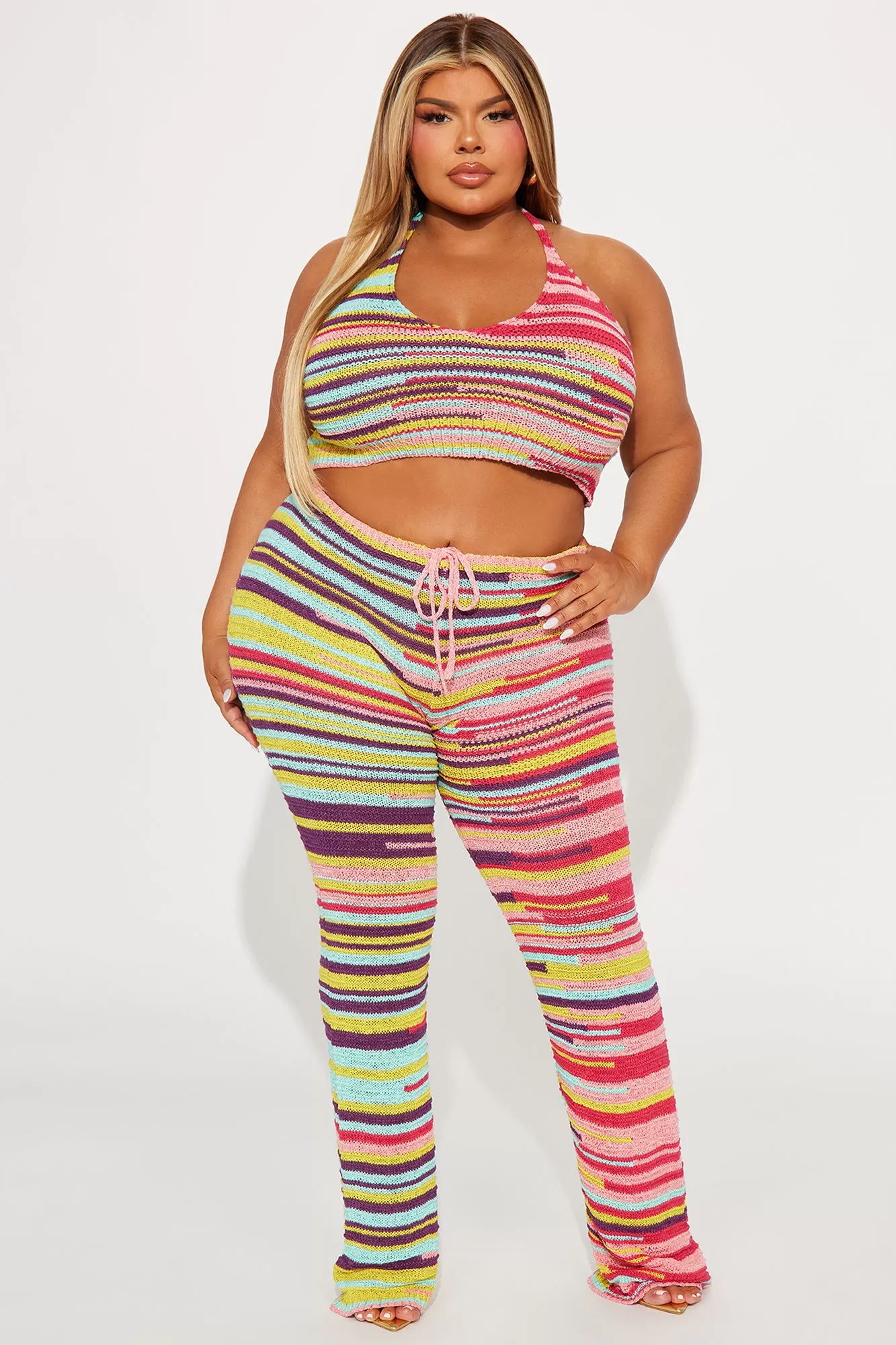 Sofia Sweater Knit Pant Set - Multi Color