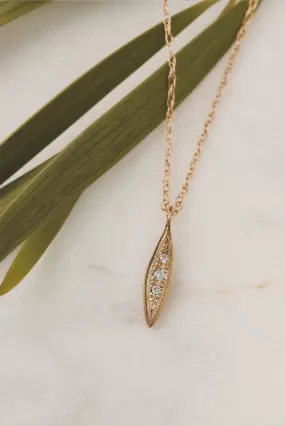 Solid Gold Modern triple Diamond Necklace