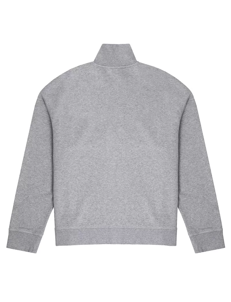 Sunspel Womens Half Zip Loopback Sweatshirt Grey Melange